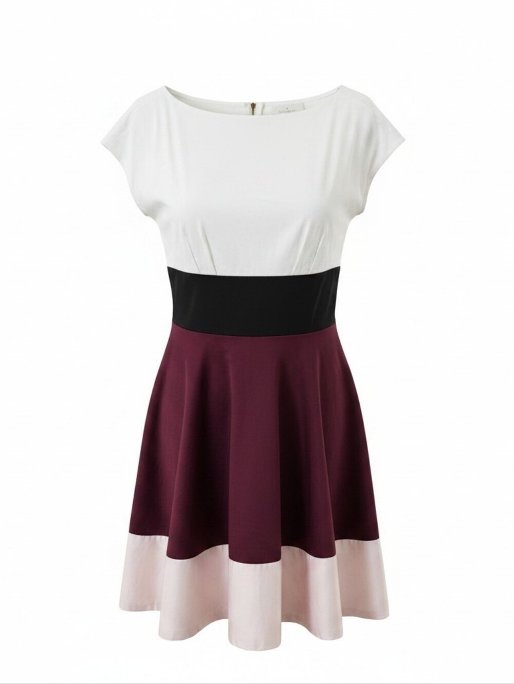Kate Spade Colorblock Fit & Flare Dress White Plum Occasion Mini Dress